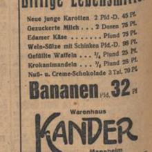 Werbung in der Neuen Mannheimer Zeitung 1926