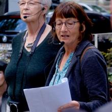 Getrud Rettenmaier (Arbeitskreis Kolonialgeschichte MA) und Barbara Ritter (RNIK)– Foto Robin Siebert